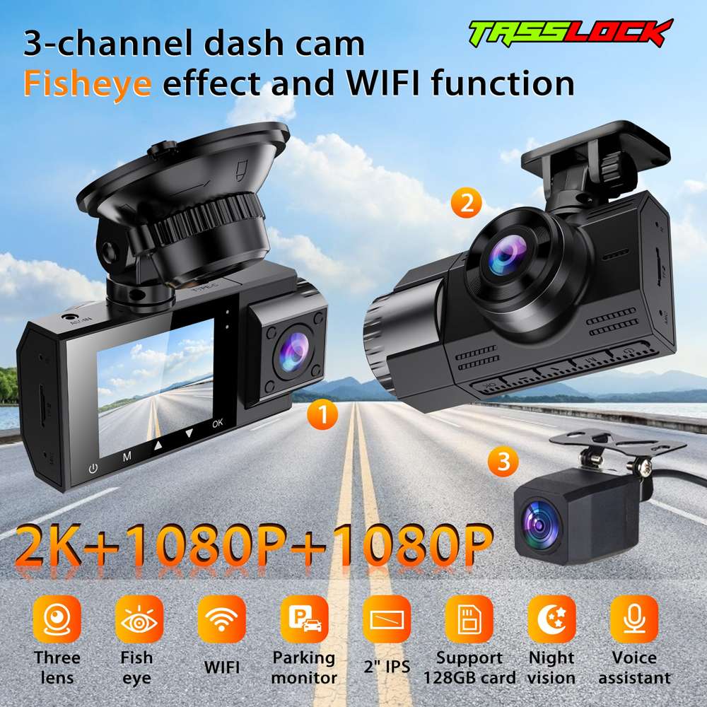Car Dash Cam 2K Ultra HD Clear View 180° -Sony Lens, Cmos Sensor. Tasslock - Image 3