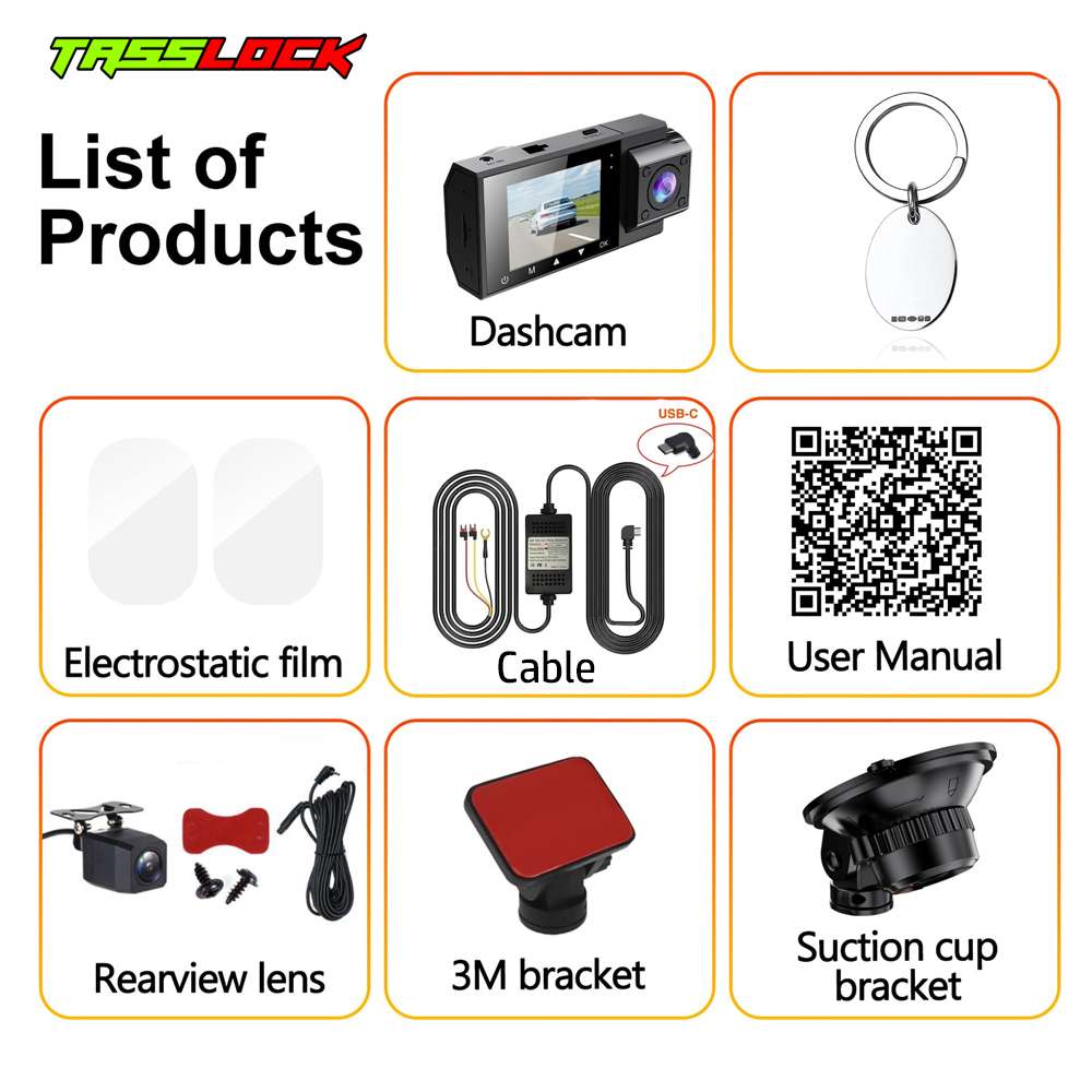 Car Dash Cam 2K Ultra HD Clear View 180° -Sony Lens, Cmos Sensor. Tasslock - Image 16