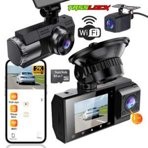 Car Dash Cam 2K Ultra HD Clear View 180° -Sony Lens, Cmos Sensor. Tasslock