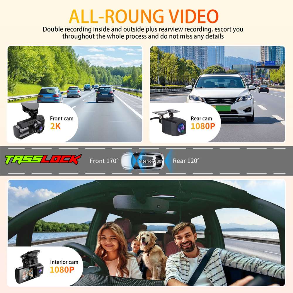 Car Dash Cam 2K Ultra HD Clear View 180° -Sony Lens, Cmos Sensor. Tasslock - Image 6